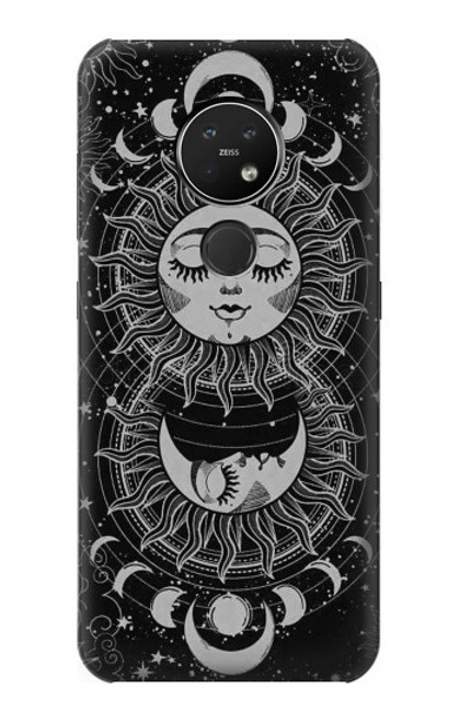 S3854 神秘的な太陽の顔三日月 Mystical Sun Face Crescent Moon Nokia 7.2 バックケース、フリップケース・カバー