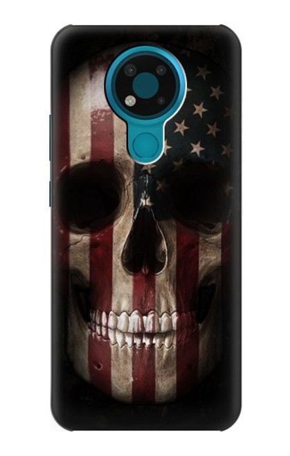 S3850 アメリカの国旗の頭蓋骨 American Flag Skull Nokia 3.4 バックケース、フリップケース・カバー