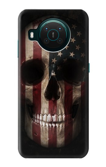 S3850 アメリカの国旗の頭蓋骨 American Flag Skull Nokia X10 バックケース、フリップケース・カバー