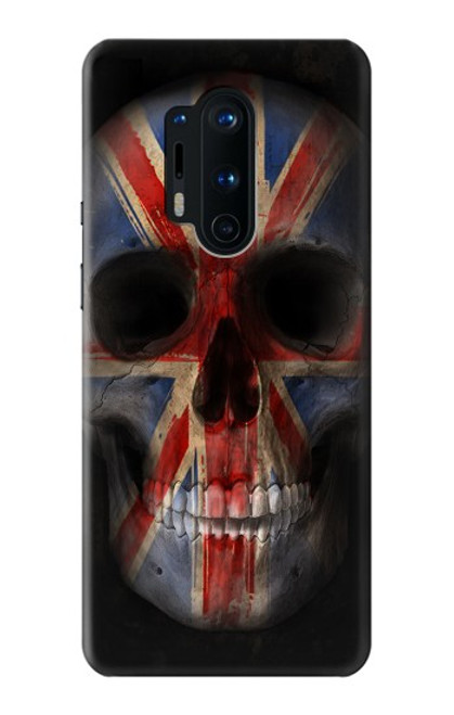S3848 イギリスの旗の頭蓋骨 United Kingdom Flag Skull OnePlus 8 Pro バックケース、フリップケース・カバー