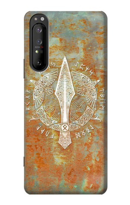 S3827 オーディン北欧バイキングシンボルのグングニル槍 Gungnir Spear of Odin Norse Viking Symbol Sony Xperia 1 II バックケース、フリップケース・カバー