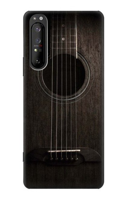 S3834 ブラックギター Old Woods Black Guitar Sony Xperia 1 II バックケース、フリップケース・カバー