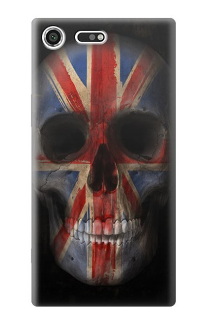 S3848 イギリスの旗の頭蓋骨 United Kingdom Flag Skull Sony Xperia XZ Premium バックケース、フリップケース・カバー