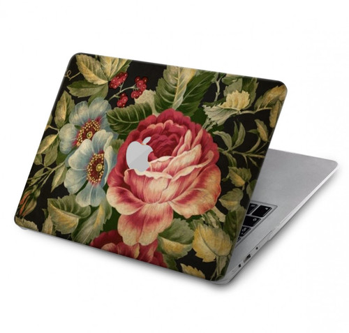 S3013 ヴィンテージバラ Vintage Antique Roses MacBook Pro 14 M1-M5 A2442,A2779,A2992,A2918,A3112,A3185,A3401,A3434,A3112 ケース・カバー