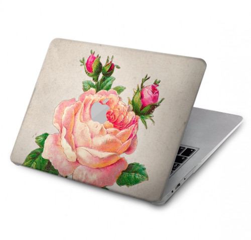 S3079 ピンクローズ Vintage Pink Rose MacBook Pro 14 M1,M2,M3 (2021,2023) - A2442, A2779, A2992, A2918 ケース・カバー