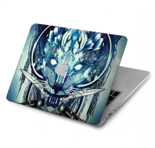 S1135 オオカミ Wolf with knives Rock MacBook Pro 16 M1,M2 (2021,2023) - A2485, A2780 ケース・カバー