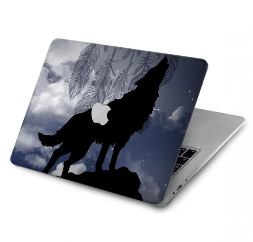 S3011 ドリームキャッチャーオオカミは 月にハウリング Dream Catcher Wolf Howling MacBook Pro 16 M1,M2 (2021,2023) - A2485, A2780 ケース・カバー