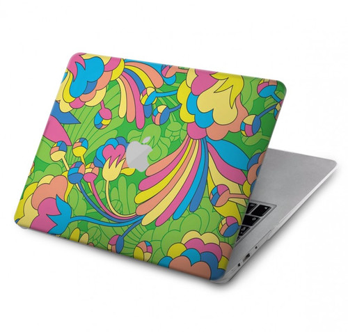 S3273 フラワーラインアートパターン Flower Line Art Pattern MacBook Pro 16 M1,M2 (2021,2023) - A2485, A2780 ケース・カバー
