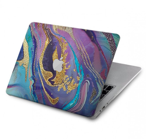 S3676 カラフルな抽象的な大理石の石 Colorful Abstract Marble Stone MacBook Pro 16 M1,M2 (2021,2023) - A2485, A2780 ケース・カバー