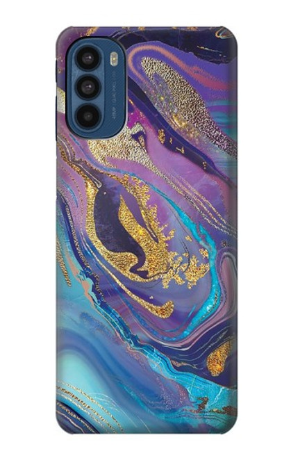 S3676 カラフルな抽象的な大理石の石 Colorful Abstract Marble Stone Motorola Moto G41 バックケース、フリップケース・カバー