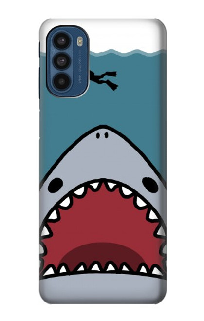 S3825 漫画のサメの海のダイビング Cartoon Shark Sea Diving Motorola Moto G41 バックケース、フリップケース・カバー