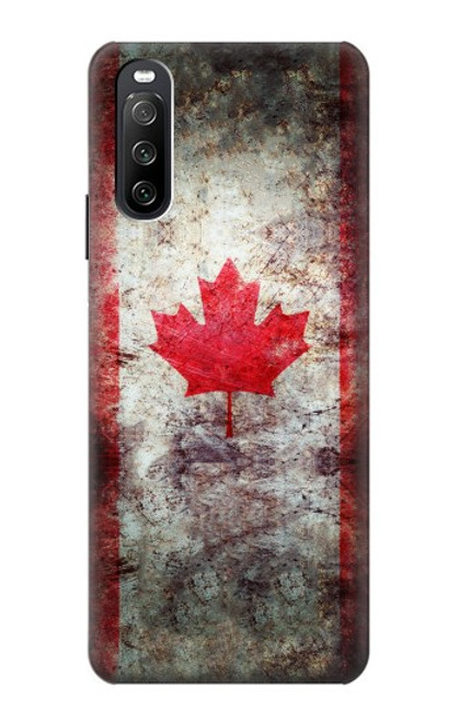 S2490 カナダメープルリーフ旗 Canada Maple Leaf Flag Texture Sony Xperia 10 III Lite バックケース、フリップケース・カバー