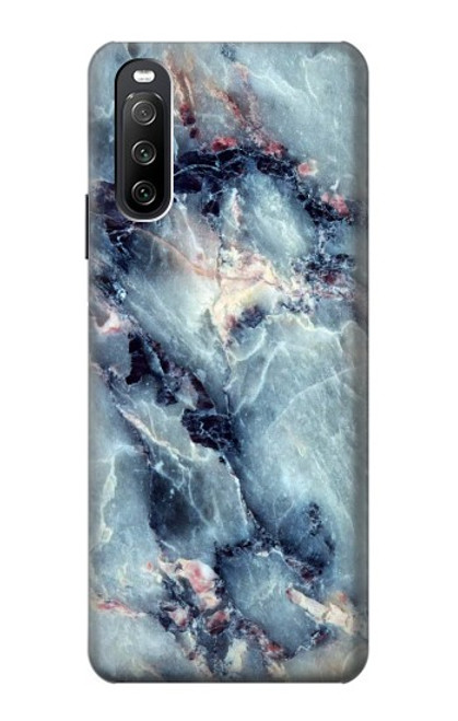 S2689 ブルーマーブルグラフィックプリント Blue Marble Texture Graphic Printed Sony Xperia 10 III Lite バックケース、フリップケース・カバー