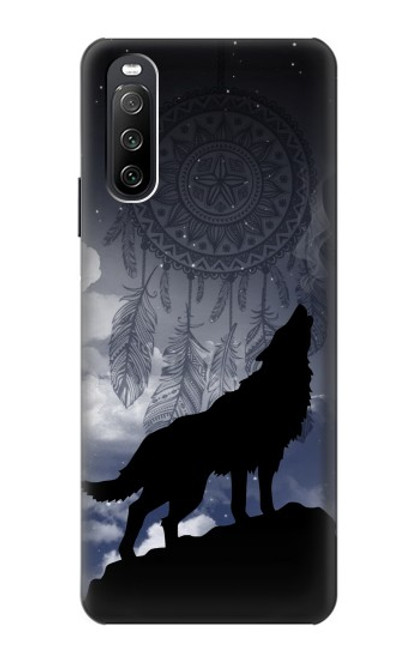 S3011 ドリームキャッチャーオオカミは 月にハウリング Dream Catcher Wolf Howling Sony Xperia 10 III Lite バックケース、フリップケース・カバー
