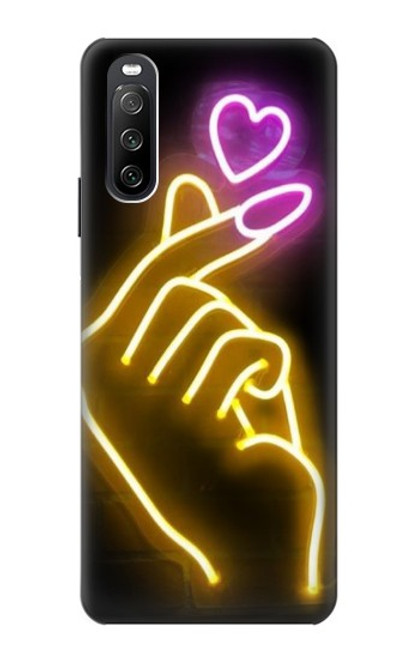 S3512 かわいいミニハート Cute Mini Heart Neon Graphic Sony Xperia 10 III Lite バックケース、フリップケース・カバー