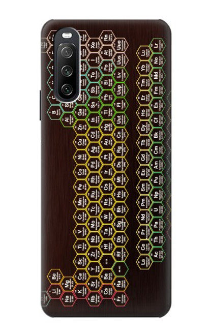 S3544 ネオンハニカム周期表 Neon Honeycomb Periodic Table Sony Xperia 10 III Lite バックケース、フリップケース・カバー