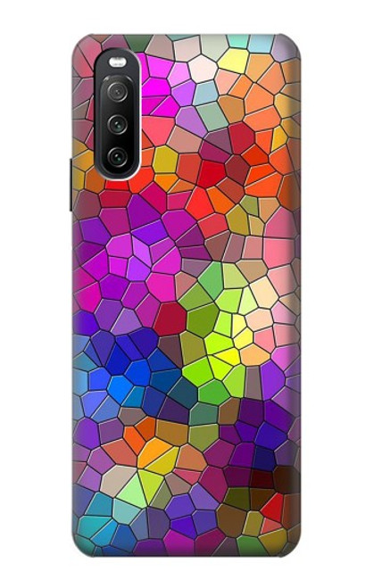 S3677 カラフルなレンガのモザイク Colorful Brick Mosaics Sony Xperia 10 III Lite バックケース、フリップケース・カバー
