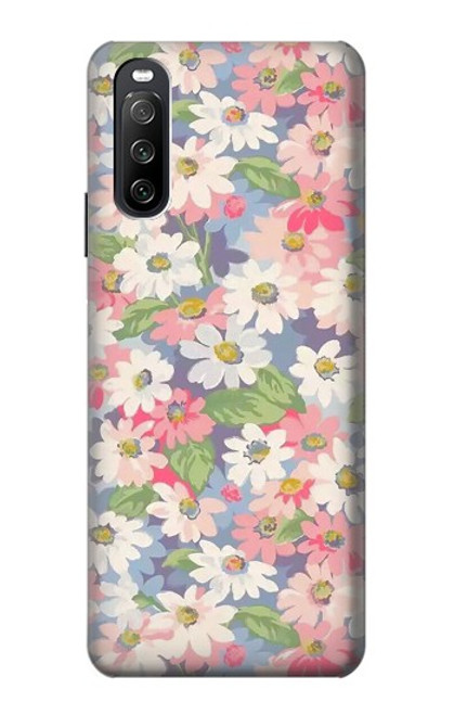 S3688 花の花のアートパターン Floral Flower Art Pattern Sony Xperia 10 III Lite バックケース、フリップケース・カバー