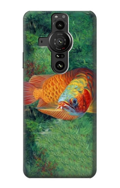 S1157 レッドアロワナ Red Arowana Fish Sony Xperia Pro-I バックケース、フリップケース・カバー