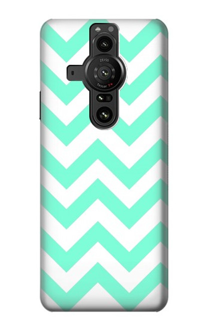 S1723 ミントシェブロンジグザグ Mint Chevron Zigzag Sony Xperia Pro-I バックケース、フリップケース・カバー