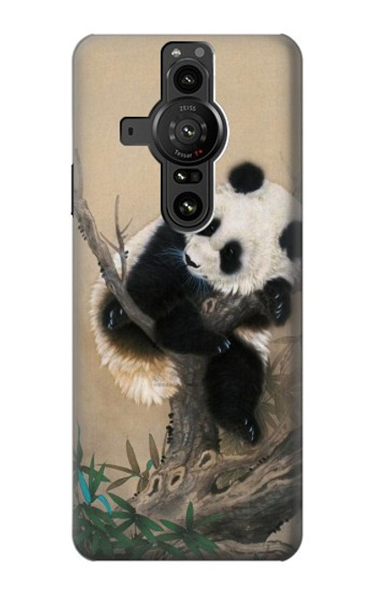 S2210 パンダふわふわアートの絵画 Panda Fluffy Art Painting Sony Xperia Pro-I バックケース、フリップケース・カバー