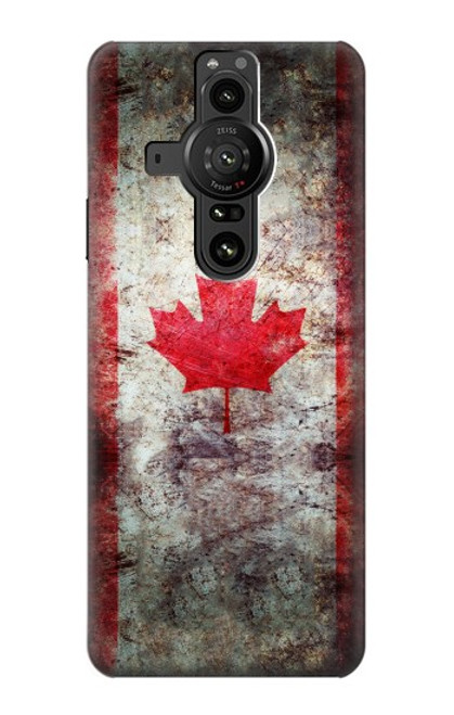 S2490 カナダメープルリーフ旗 Canada Maple Leaf Flag Texture Sony Xperia Pro-I バックケース、フリップケース・カバー