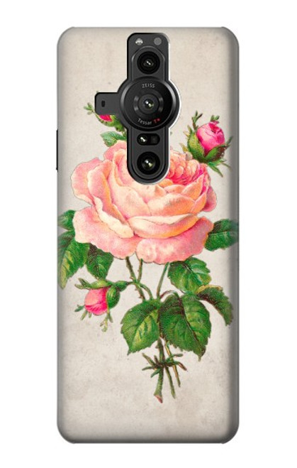 S3079 ピンクローズ Vintage Pink Rose Sony Xperia Pro-I バックケース、フリップケース・カバー