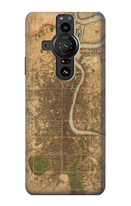 S3230 ロンドンのヴィンテージマップ Vintage Map of London Sony Xperia Pro-I バックケース、フリップケース・カバー