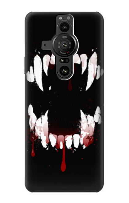 S3527 吸血鬼の歯 Vampire Teeth Bloodstain Sony Xperia Pro-I バックケース、フリップケース・カバー