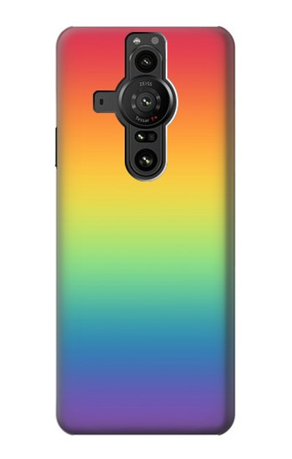 S3698 LGBTグラデーションプライドフラグ LGBT Gradient Pride Flag Sony Xperia Pro-I バックケース、フリップケース・カバー