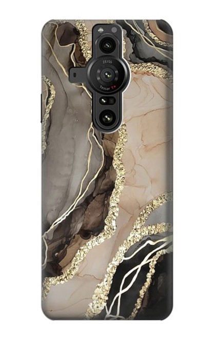 S3700 マーブルゴールドグラフィックプリント Marble Gold Graphic Printed Sony Xperia Pro-I バックケース、フリップケース・カバー