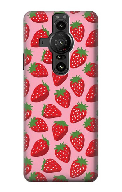 S3719 いちご柄 Strawberry Pattern Sony Xperia Pro-I バックケース、フリップケース・カバー