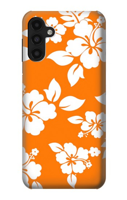 S2245 ハワイのハイビスカスオレンジ柄 Hawaiian Hibiscus Orange Pattern Samsung Galaxy A13 4G バックケース、フリップケース・カバー