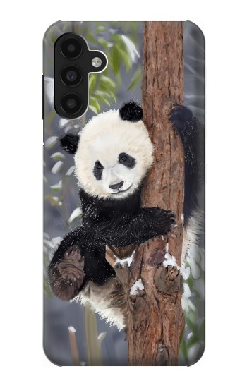 S3793 かわいい赤ちゃん雪パンダのペイント Cute Baby Panda Snow Painting Samsung Galaxy A13 4G バックケース、フリップケース・カバー
