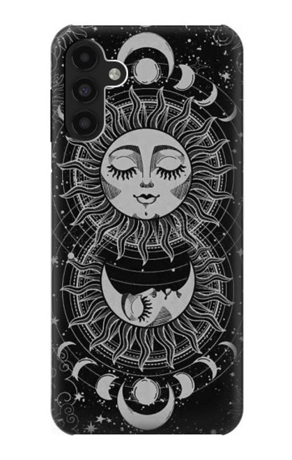 S3854 神秘的な太陽の顔三日月 Mystical Sun Face Crescent Moon Samsung Galaxy A13 4G バックケース、フリップケース・カバー