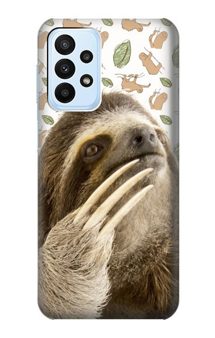 S3559 ナマケモノ Sloth Pattern Samsung Galaxy A23 バックケース、フリップケース・カバー