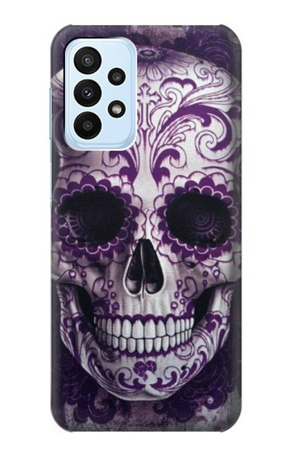 S3582 紫の頭蓋骨 Purple Sugar Skull Samsung Galaxy A23 バックケース、フリップケース・カバー
