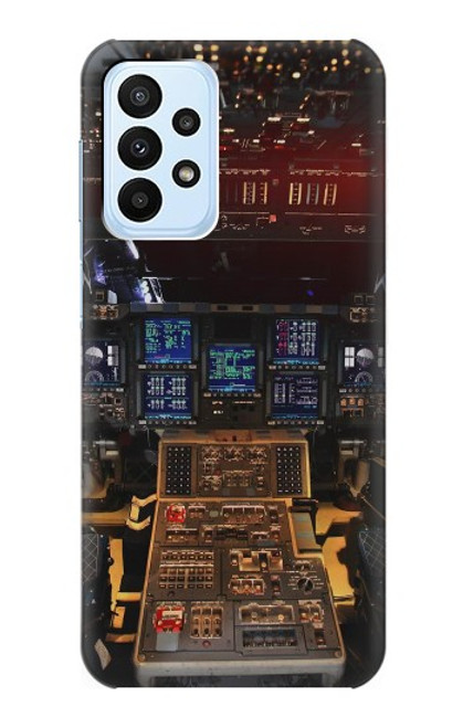 S3836 飛行機のコックピット Airplane Cockpit Samsung Galaxy A23 バックケース、フリップケース・カバー