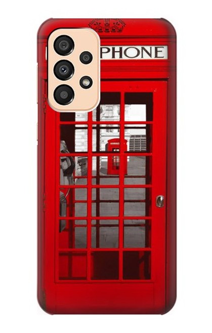 S0058 ロンドン〔イギリス〕の赤い電話ボックス Classic British Red Telephone Box Samsung Galaxy A33 5G バックケース、フリップケース・カバー