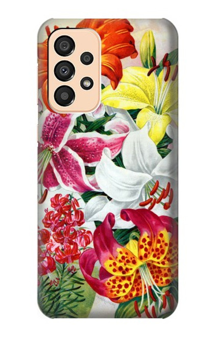 S3205 レトロ花 Retro Art Flowers Samsung Galaxy A33 5G バックケース、フリップケース・カバー