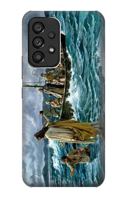 S1722 海の上を歩くイエス Jesus Walk on The Sea Samsung Galaxy A53 5G バックケース、フリップケース・カバー
