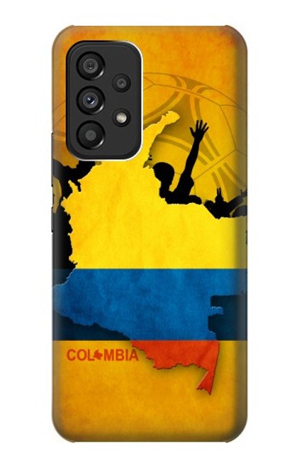 S2996 コロンビアサッカー Colombia Football Soccer Map Flag Samsung Galaxy A53 5G バックケース、フリップケース・カバー