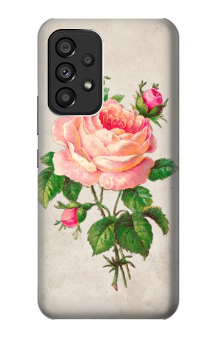 S3079 ピンクローズ Vintage Pink Rose Samsung Galaxy A53 5G バックケース、フリップケース・カバー