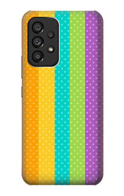 S3678 カラフルなレインボーバーティカル Colorful Rainbow Vertical Samsung Galaxy A53 5G バックケース、フリップケース・カバー