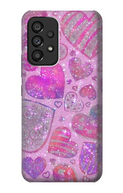S3710 ピンクのラブハート Pink Love Heart Samsung Galaxy A53 5G バックケース、フリップケース・カバー