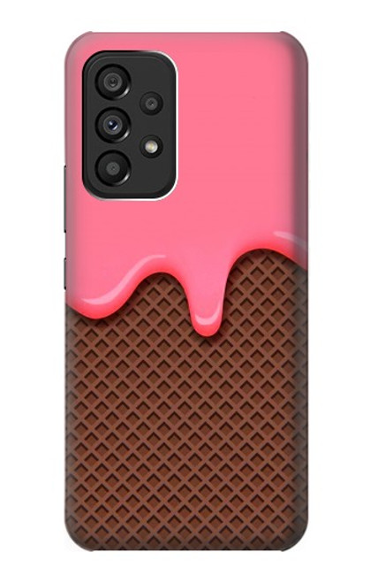 S3754 ストロベリーアイスクリームコーン Strawberry Ice Cream Cone Samsung Galaxy A53 5G バックケース、フリップケース・カバー