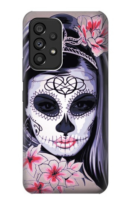 S3821 シュガースカルスチームパンクガールゴシック Sugar Skull Steam Punk Girl Gothic Samsung Galaxy A53 5G バックケース、フリップケース・カバー