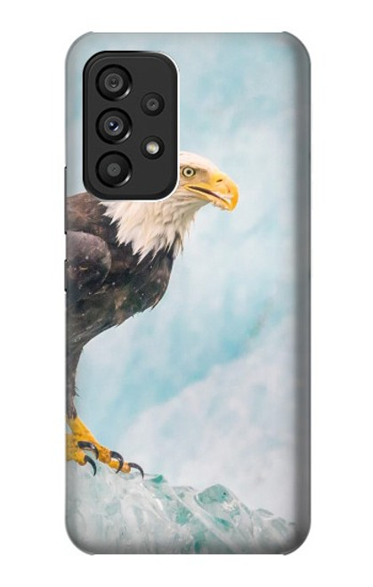 S3843 白頭ワシと氷 Bald Eagle On Ice Samsung Galaxy A53 5G バックケース、フリップケース・カバー