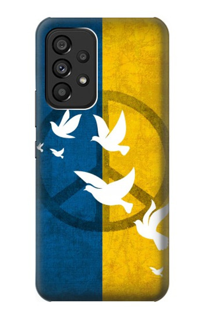 S3857 平和鳩 ウクライナの旗 Peace Dove Ukraine Flag Samsung Galaxy A53 5G バックケース、フリップケース・カバー