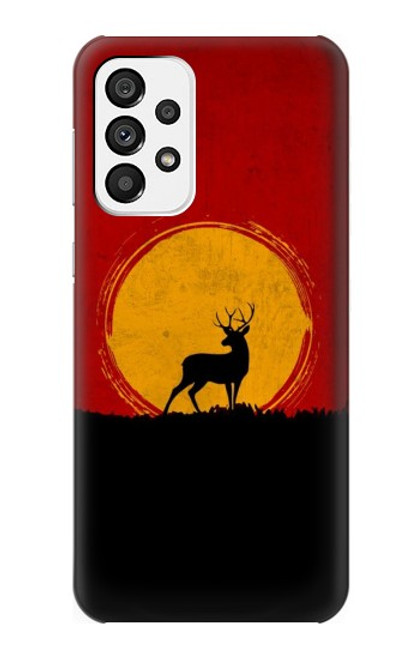 S3513 鹿の夕日 Deer Sunset Samsung Galaxy A73 5G バックケース、フリップケース・カバー